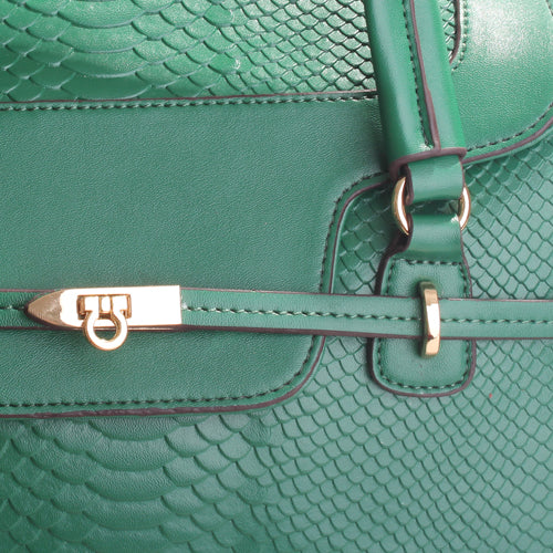 Green Embossed Crocodile Cow Leather Bag