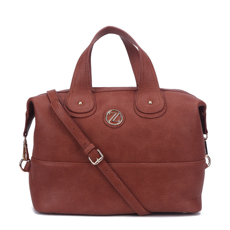 Zeneve London S224 Classic looped Satchel-Coffee
