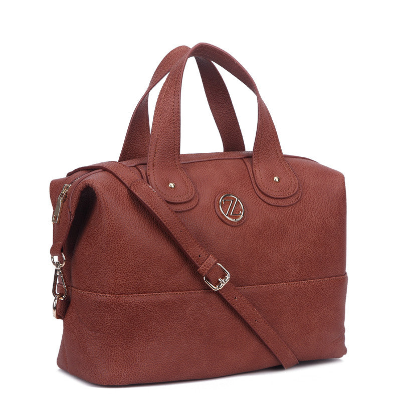 Zeneve London S224 Classic looped Satchel-Coffee