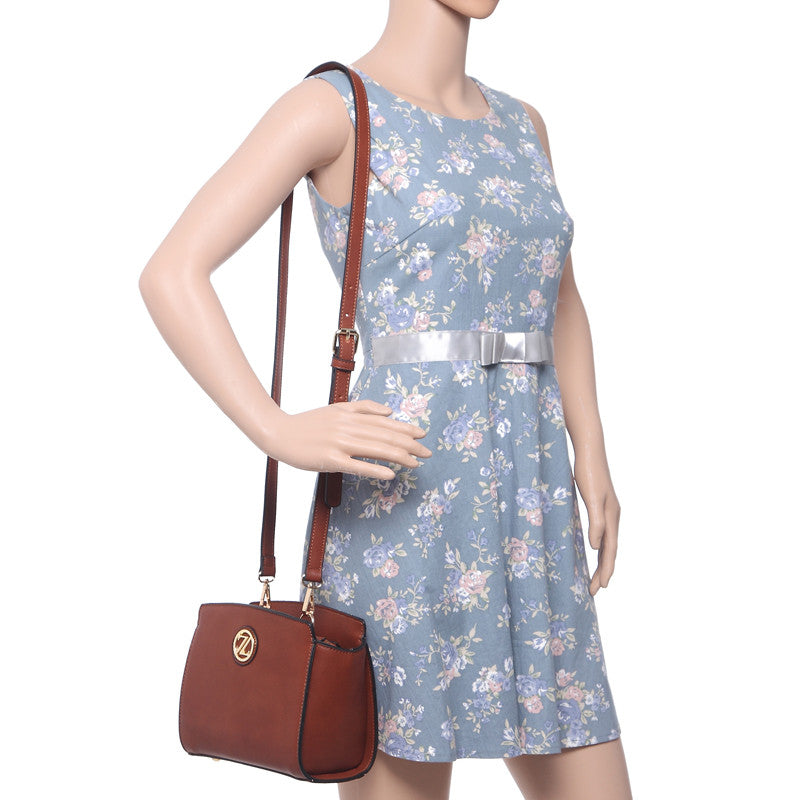 Zeneve London C213 plush toned crossbody-Brown