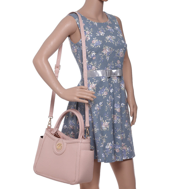Zeneve London S234 strippled monotone Satchel-Pink