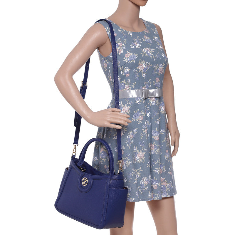 Zeneve London S232 strippled monotone Satchel-Blue