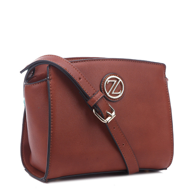 Zeneve London C213 plush toned crossbody-Brown
