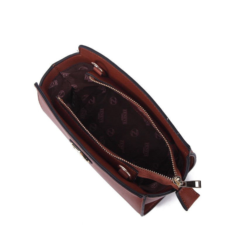 Zeneve London C213 plush toned crossbody-Brown