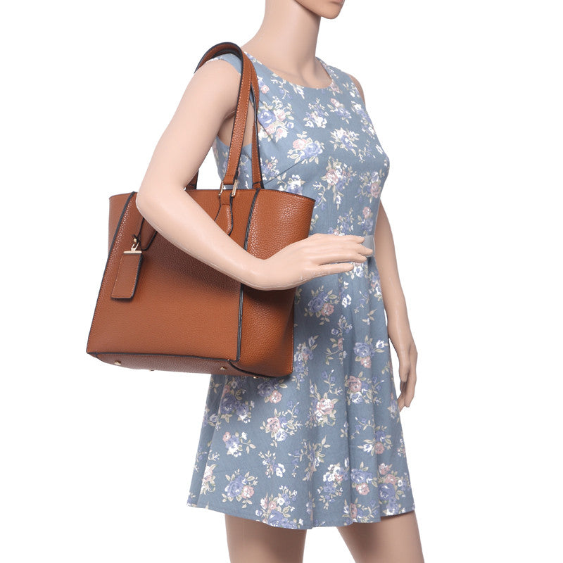 Zeneve London T232 Embossed Pebble tote-Brown