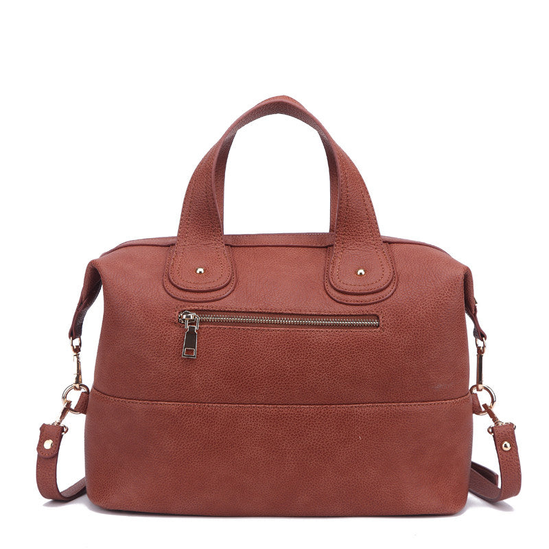 Zeneve London S224 Classic looped Satchel-Coffee