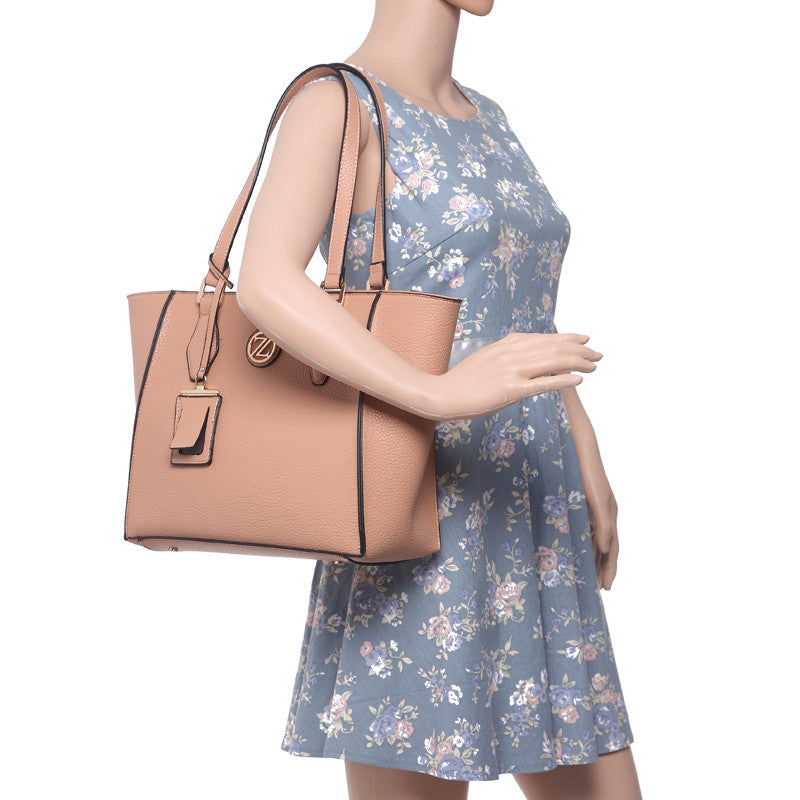 Zeneve London T234 Embossed Pebble tote-Beige