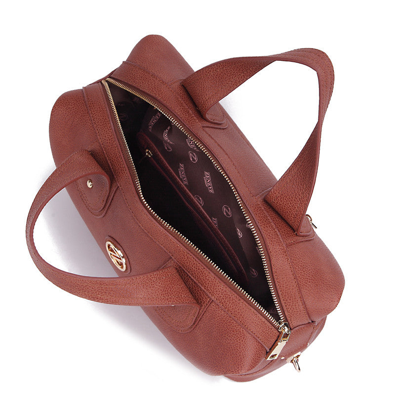 Zeneve London S224 Classic looped Satchel-Coffee