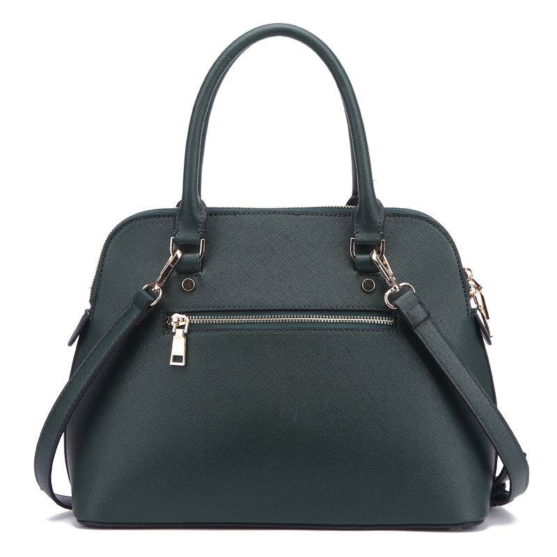 Zeneve London S213  cross hatched Satchel-Green