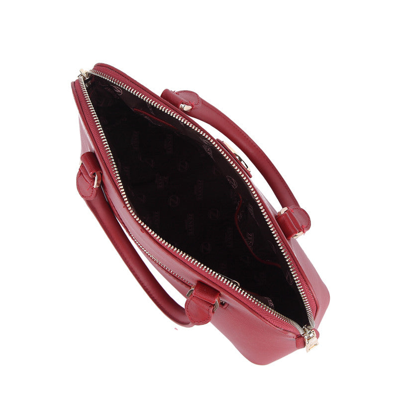 Zeneve London S214  cross hatched Satchel-Red