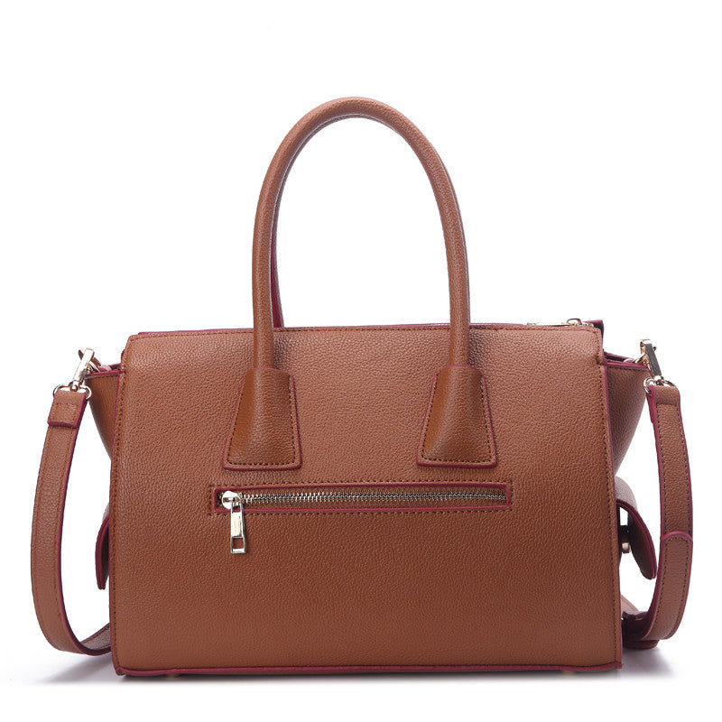 Zeneve London S242 Natural Grain Satchel-Brown