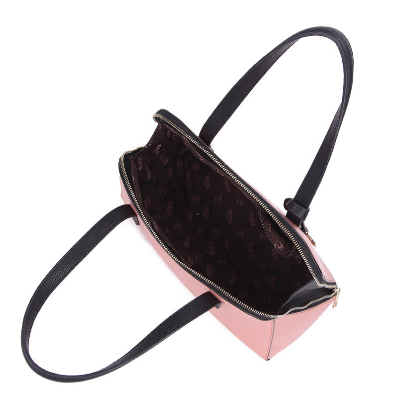 Zeneve London T212 Solid Color Zip Around Tote-Pink