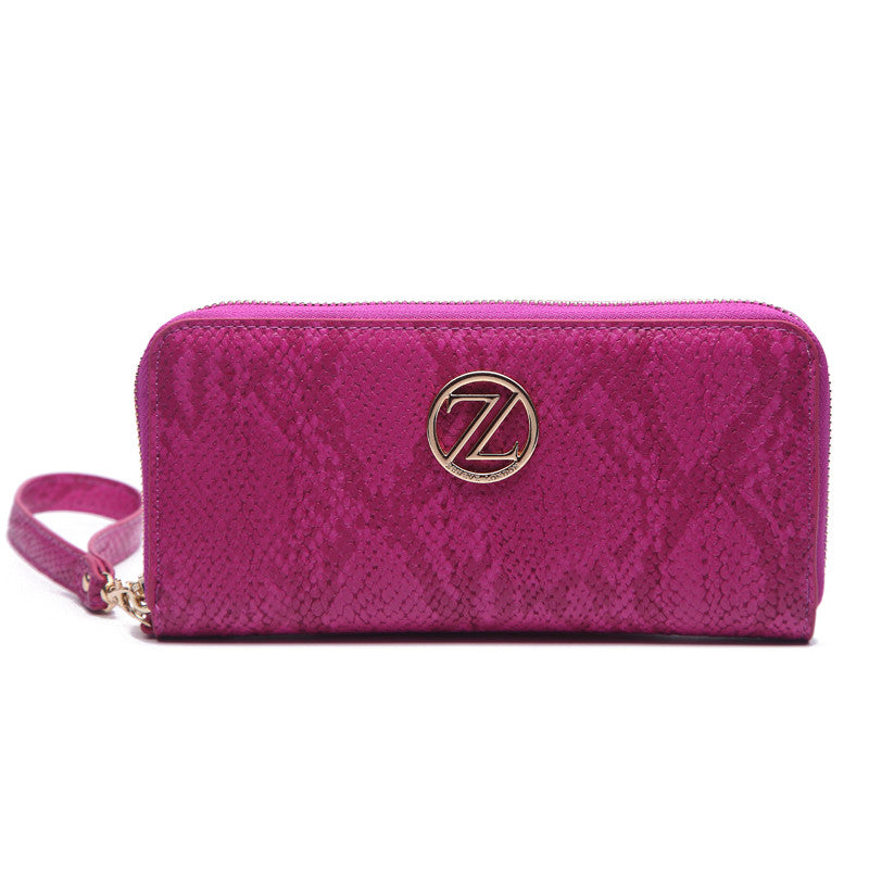 Zeneve London W214 exotic  classic wallet - Pink