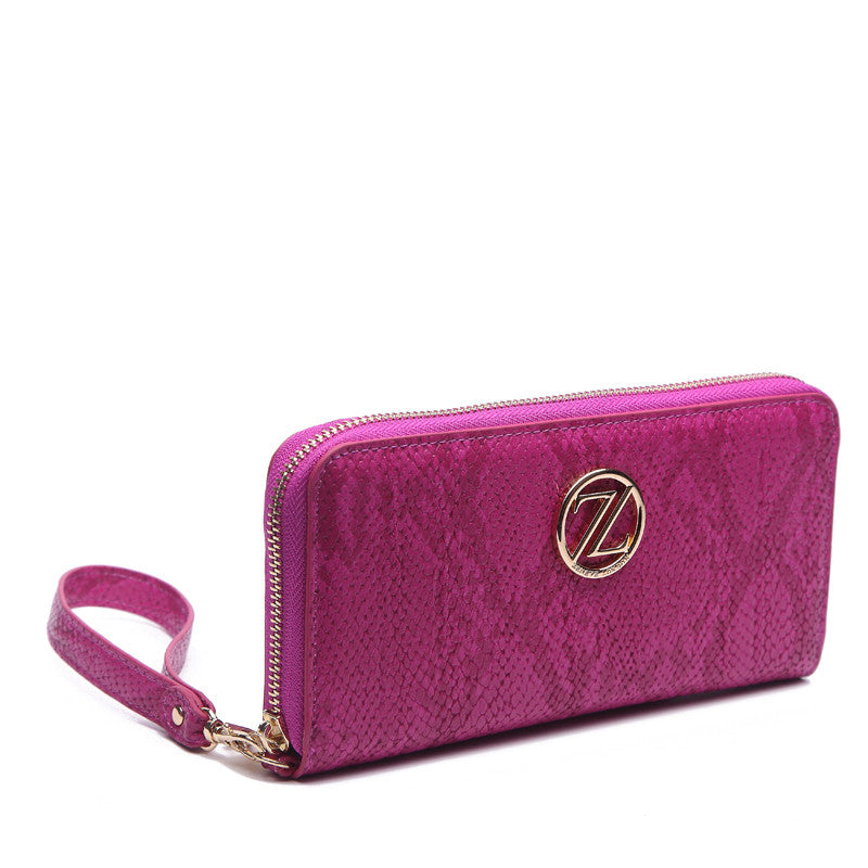 Zeneve London W214 exotic  classic wallet - Pink