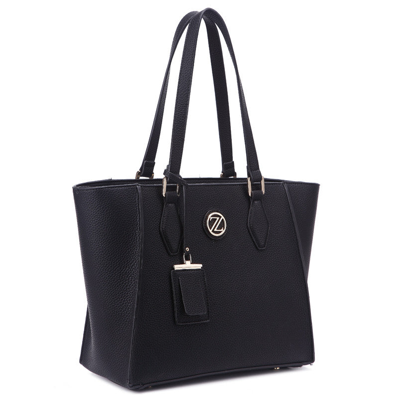 Zeneve London T231 Embossed Pebble tote-Black