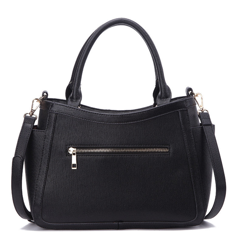 Zeneve London S231 strippled monotone Satchel-Black