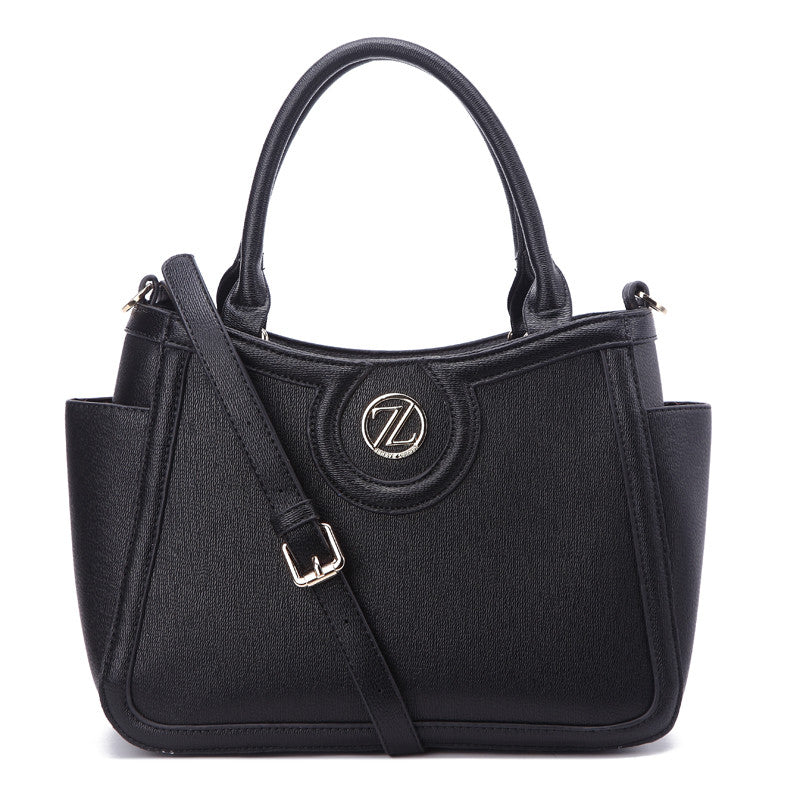 Zeneve London S231 strippled monotone Satchel-Black