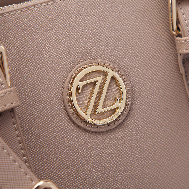 Zeneve London S253 Belted Handle Satchel-Beige