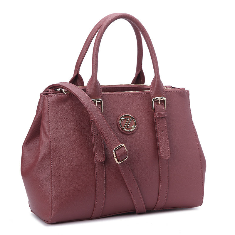 Zeneve London S254 Belted Handle Satchel-Pink