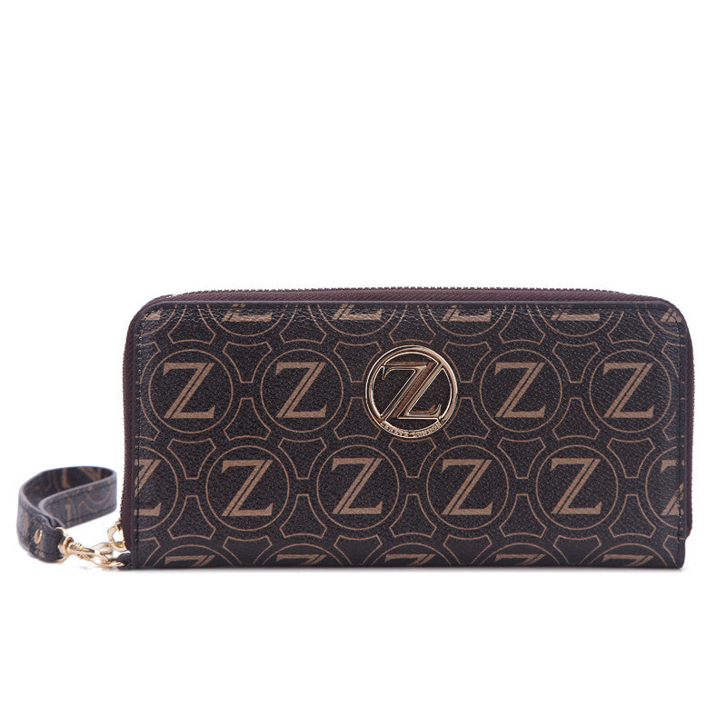 Zeneve London W215 mongram wallet - Dark Brown
