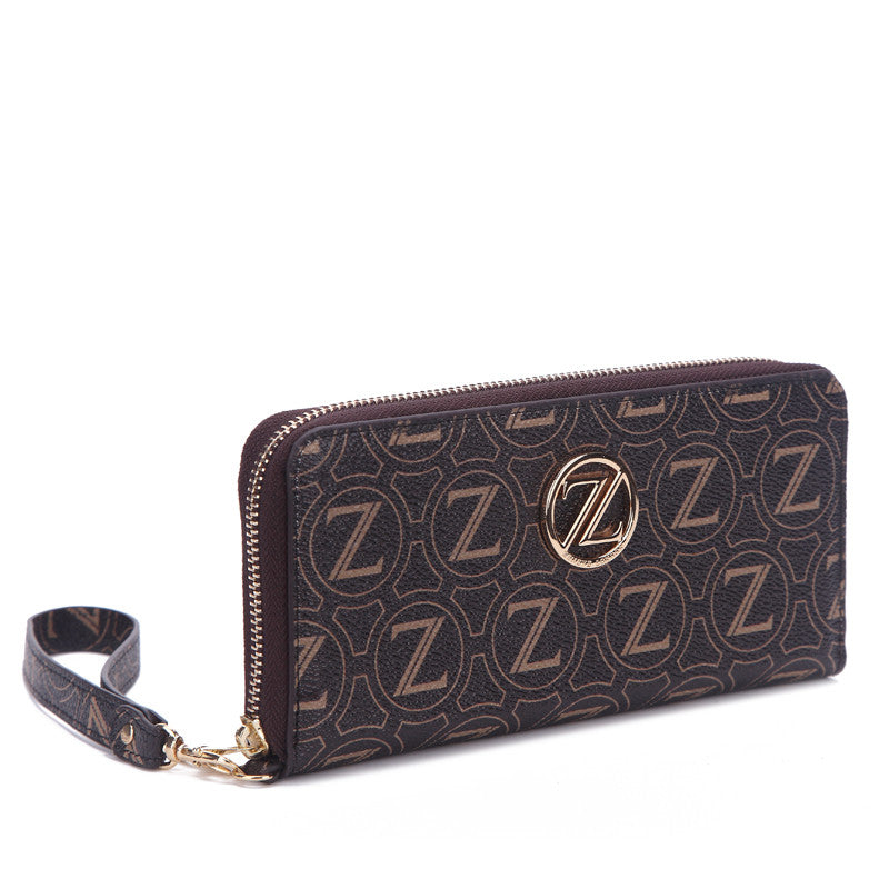 Zeneve London W215 mongram wallet - Dark Brown