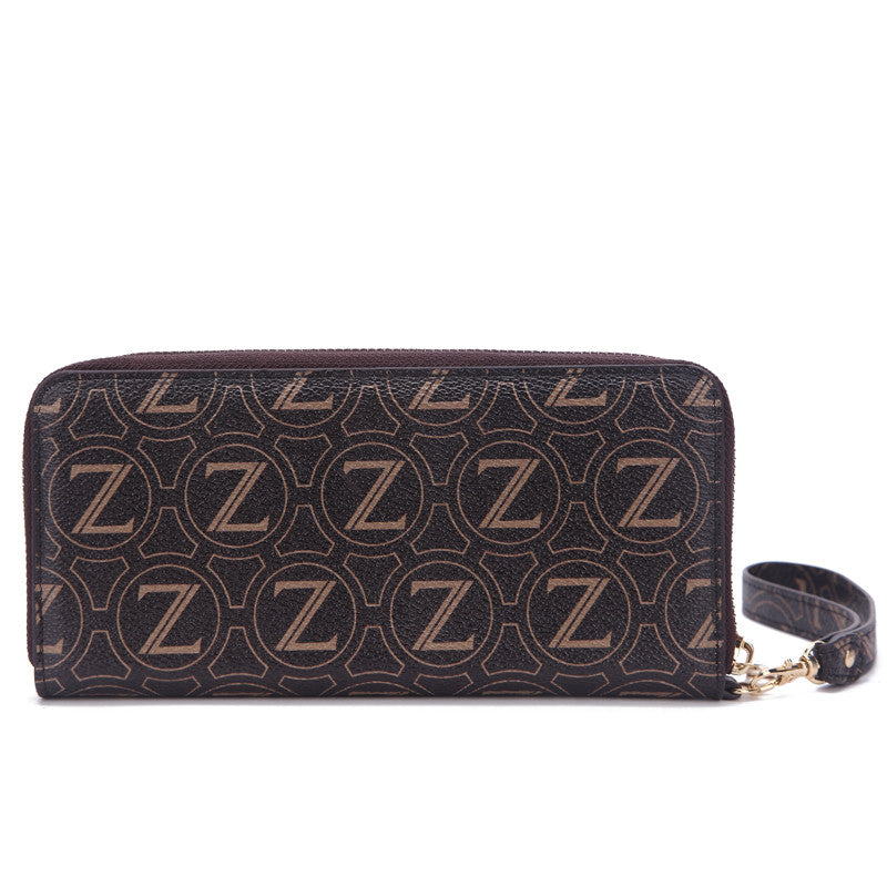 Zeneve London W215 mongram wallet - Dark Brown