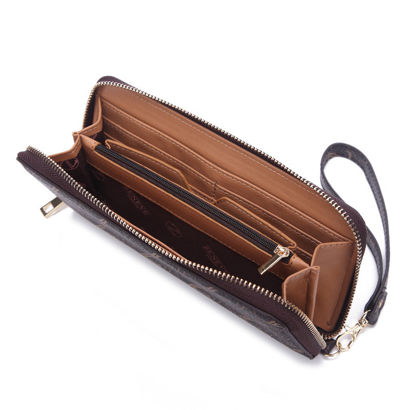 Zeneve London W215 mongram wallet - Dark Brown