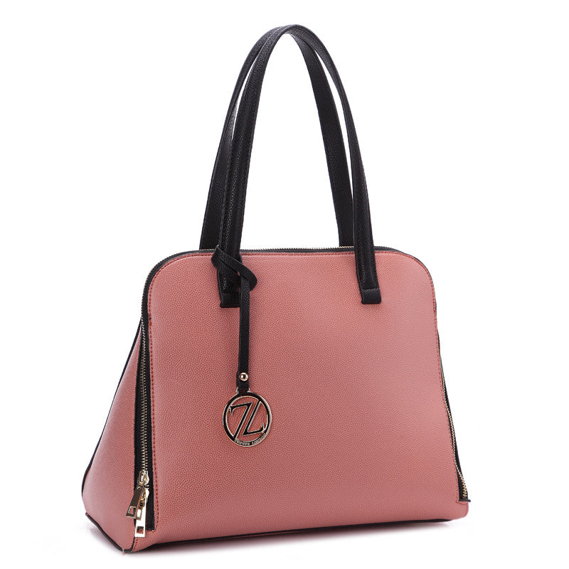 Zeneve London T212 Solid Color Zip Around Tote-Pink