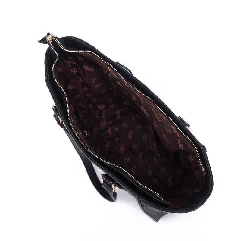 Zeneve London T231 Embossed Pebble tote-Black