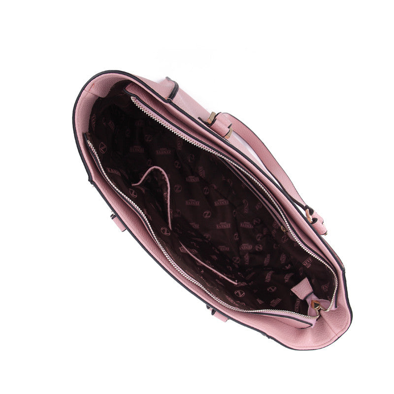Zeneve London T233 Embossed Pebble tote-Pink