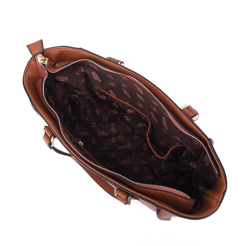 Zeneve London T232 Embossed Pebble tote-Brown