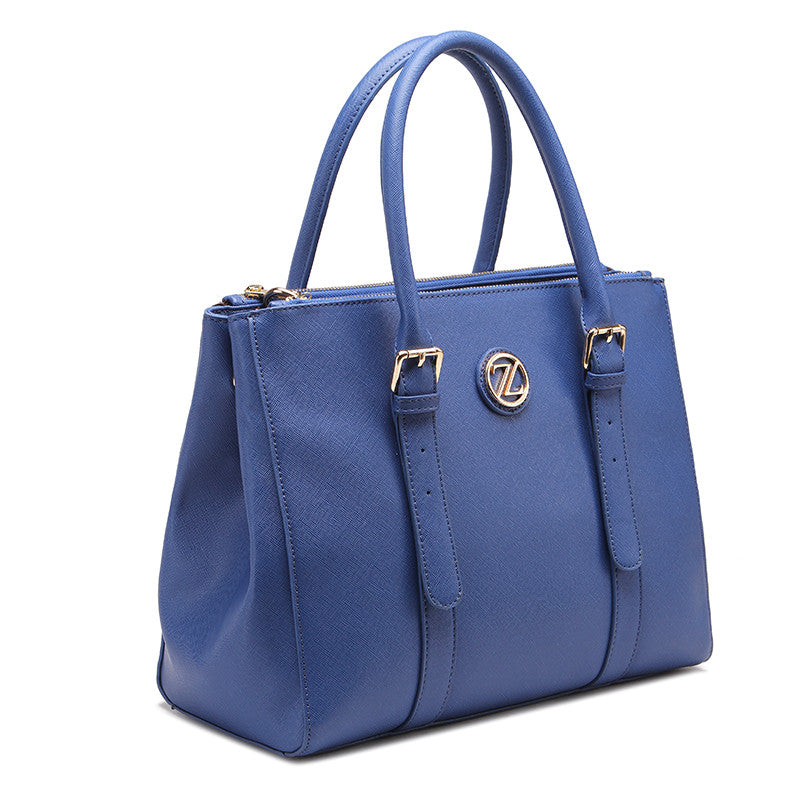 ZENEVE LONDON Womens Belted Blue Satchel Bag - G1BL1