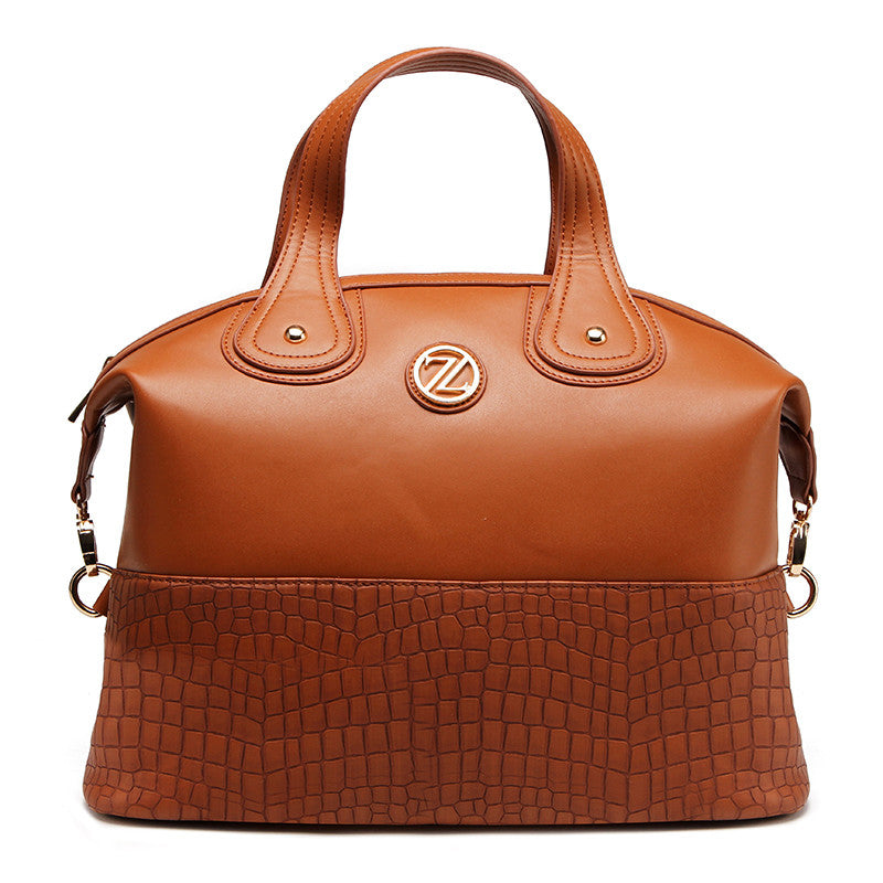 ZENEVE LONDON Womens Exotic Brown Satchel Bag - G30BR