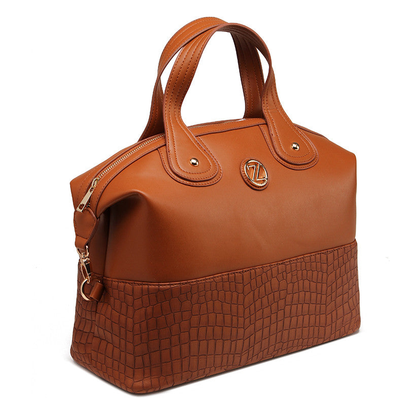 ZENEVE LONDON Womens Exotic Brown Satchel Bag - G30BR