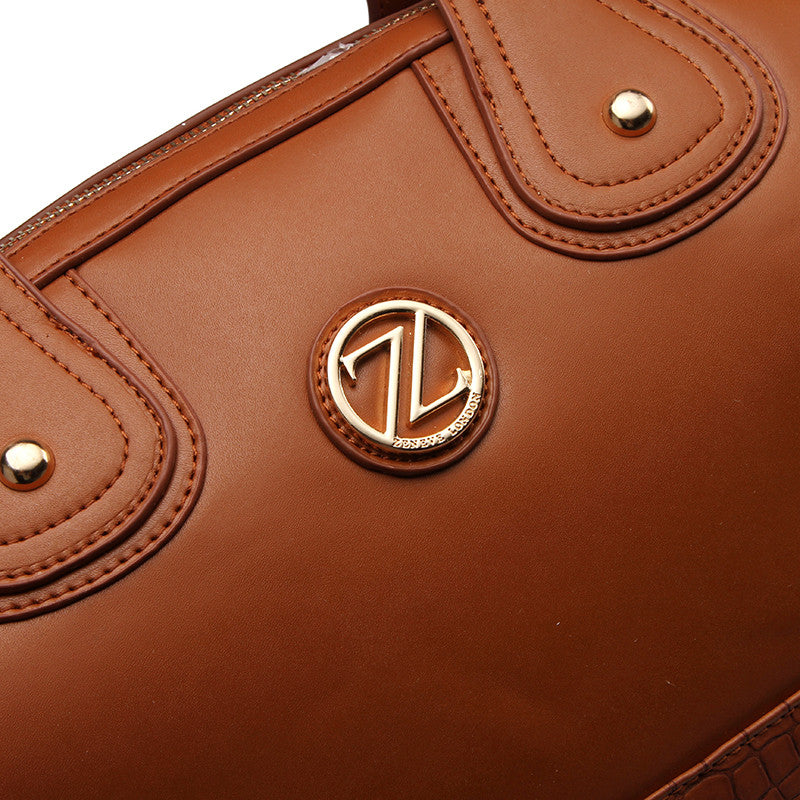 ZENEVE LONDON Womens Exotic Brown Satchel Bag - G30BR