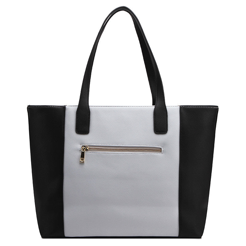 ZENEVE LONDON Womens Two Tone Ebony Black Tote Bag - T20BW