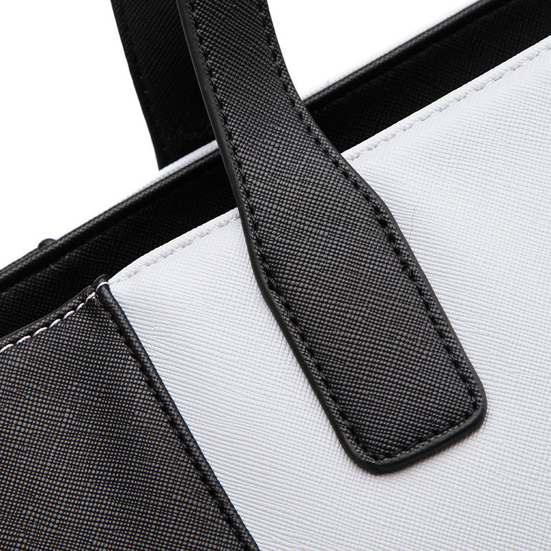 ZENEVE LONDON Womens Two Tone Ebony Black Tote Bag - T20BW