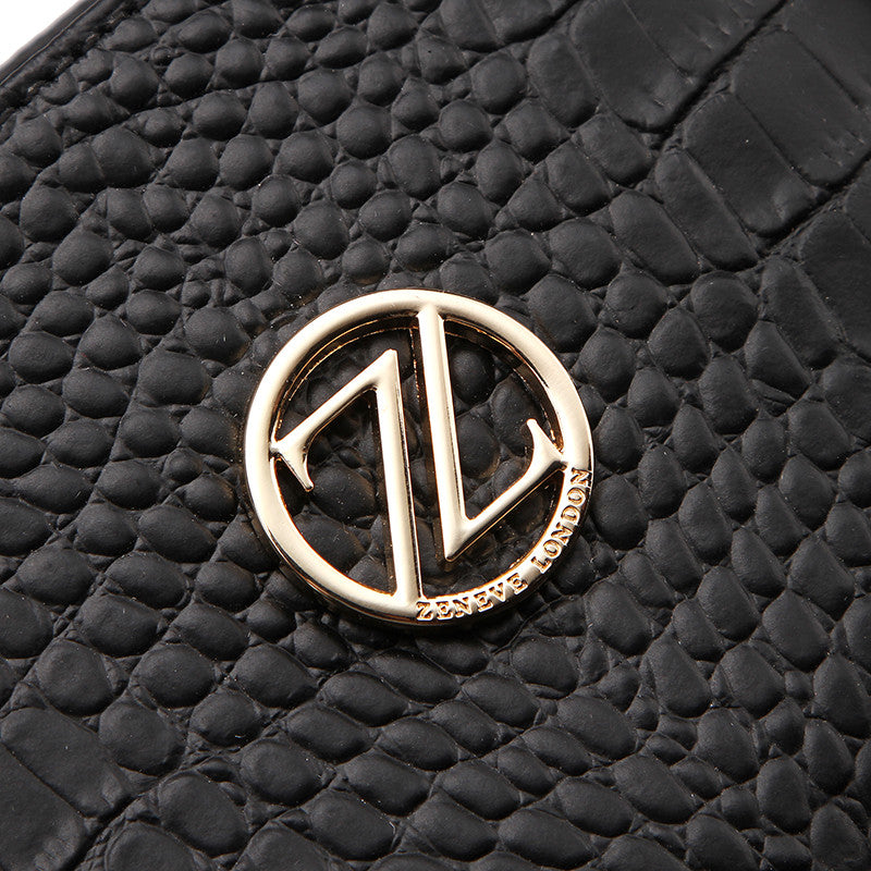 ZENEVE LONDON Womens Black Leather Bag - LT1BL